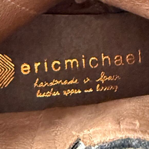 Eric Michael Gray Tartan Plaid Ankle Boots Patent Leather Cap Toe Side Zip, 6.5 - Picture 2 of 9